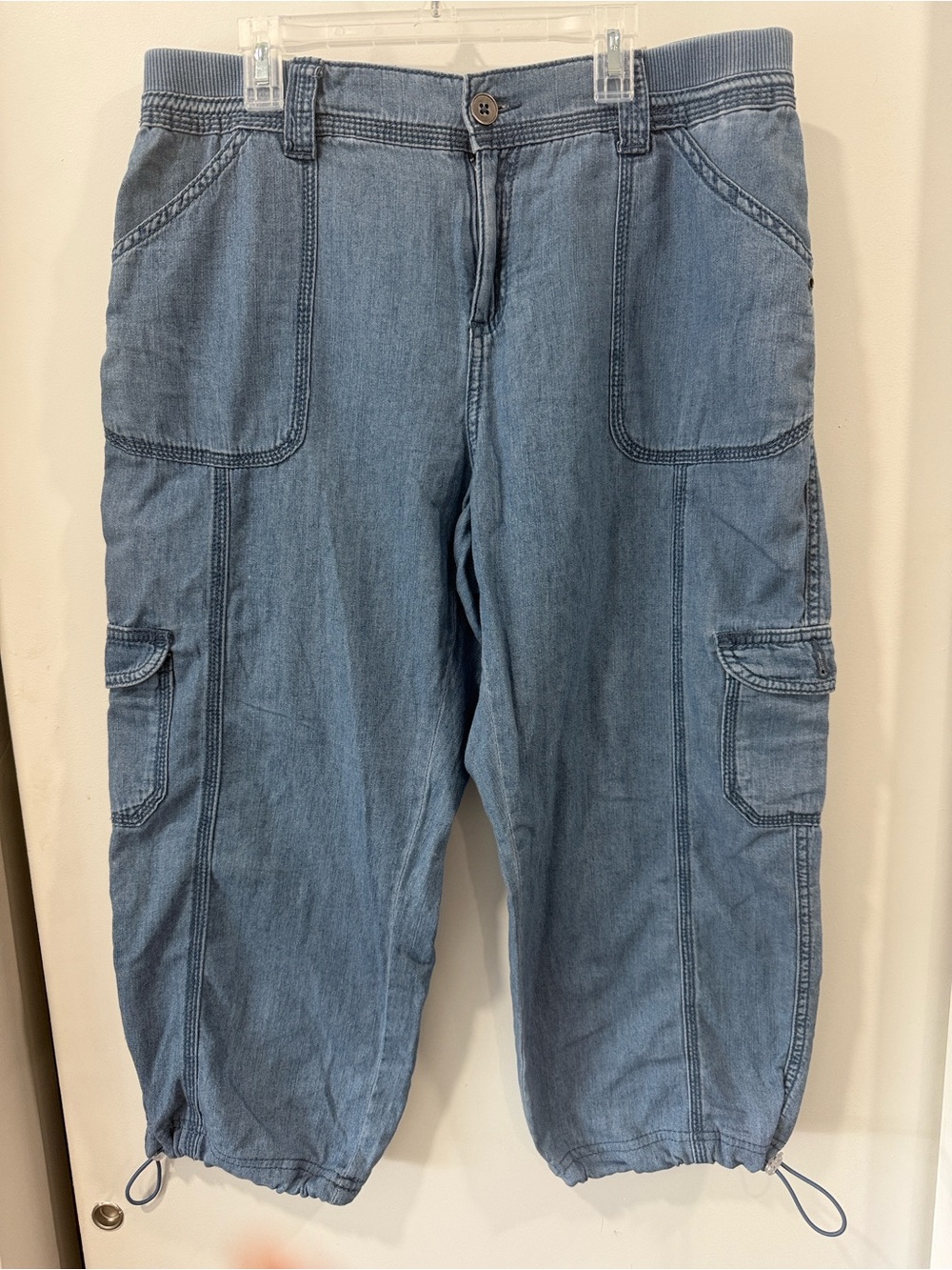 Style & Co. Light Blue Cargo Capri Pants